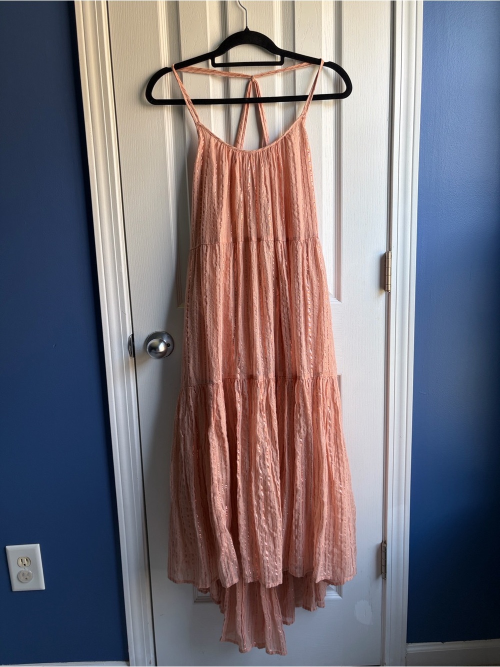 Ulla Johnson Blush Pink Tiered Midi Dress Size 8 Flaw